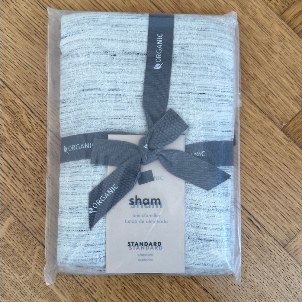NWT West Elm Organic Gray Heathered Melange Cotton Pillow Sham
